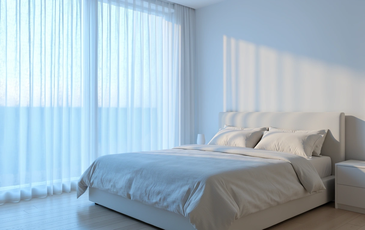 Ruhige Schlafzimmeratmosphäre am Morgen